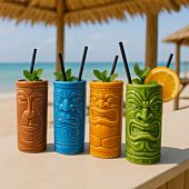 Set 4 Bicchieri da Cocktail Tiki