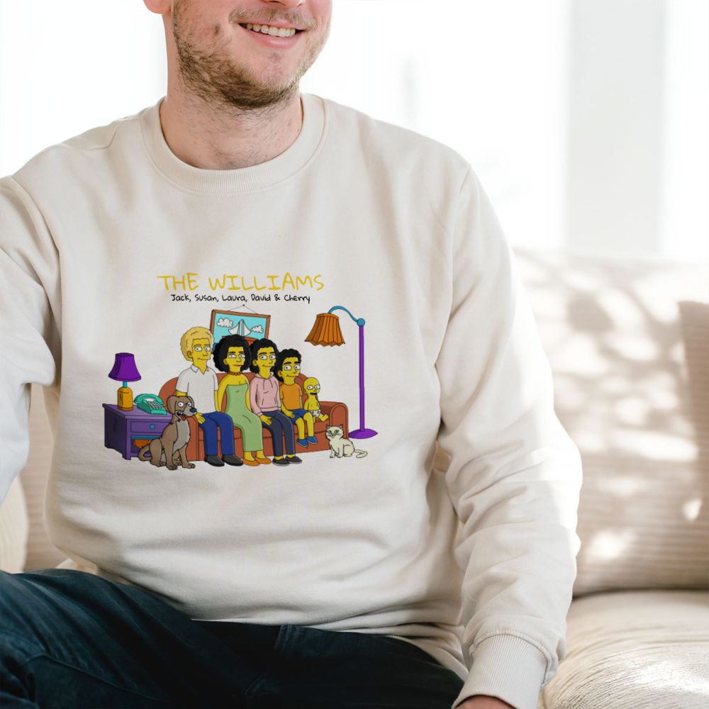 Felpa Personalizzata - Illustrazione Famiglia Cartone Animato
