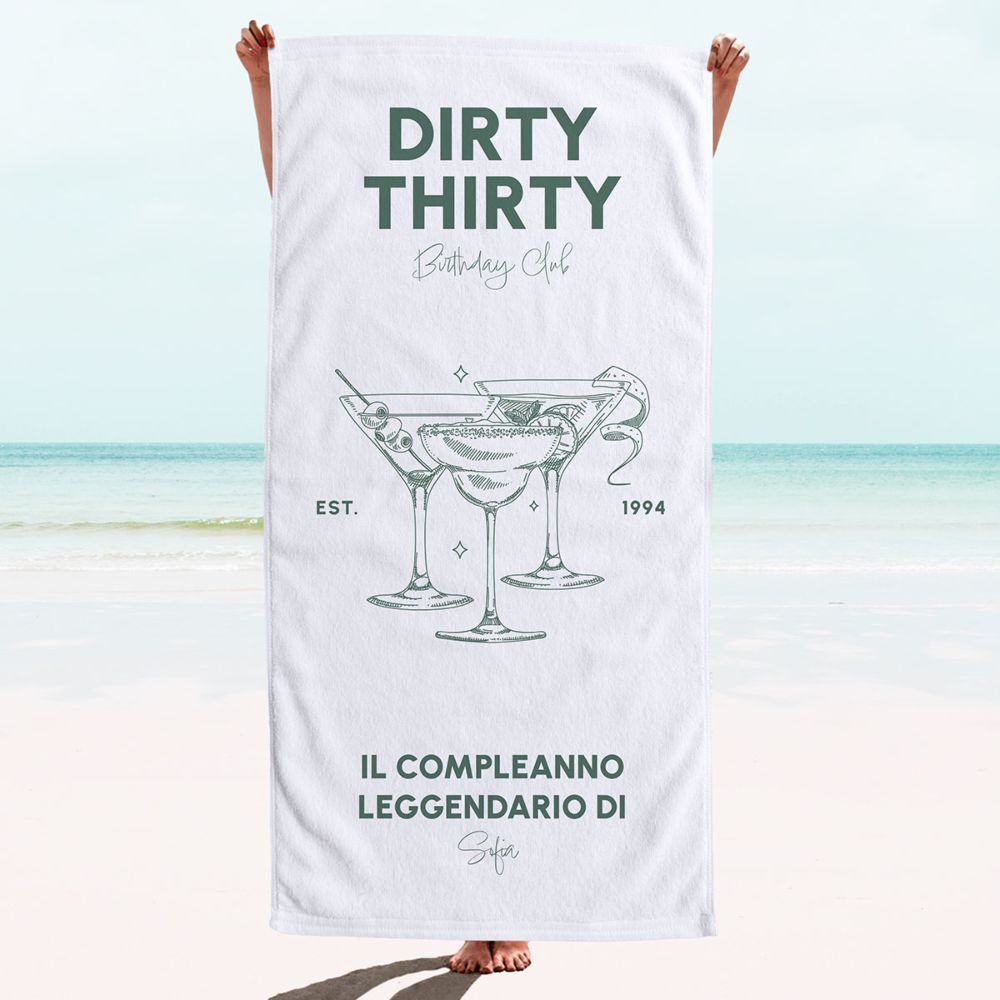 Telo Mare Personalizzato con Bevande e Testo