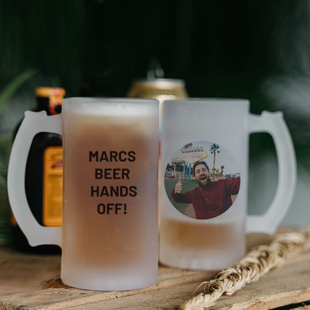 Boccale da Birra Personalizzato con Foto e Testo
