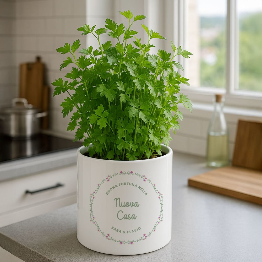 Vaso per Piante Personalizzato con Testo e Ghirlanda