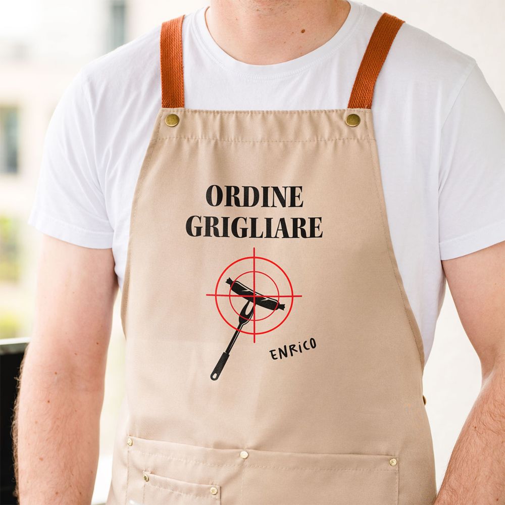 Grembiule Personalizzato da Barbecue con Testo