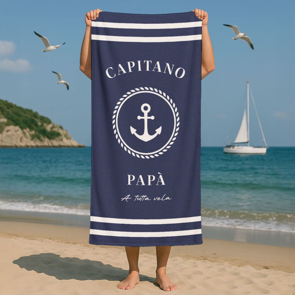 Personalisierbares Handtuch Maritim mit Text
