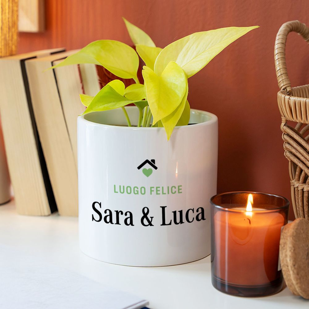 Vaso per Piante Personalizzato con Testo e Simbolo