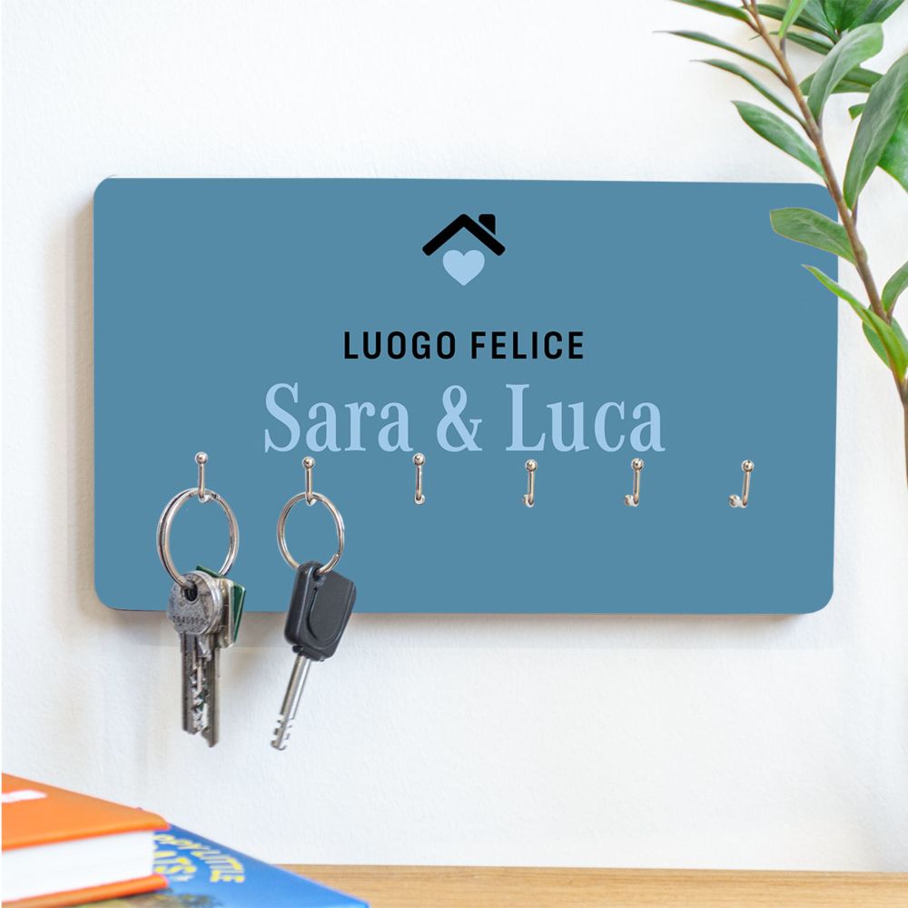 Portachiavi da Parete Personalizzato con Testo e Simbolo