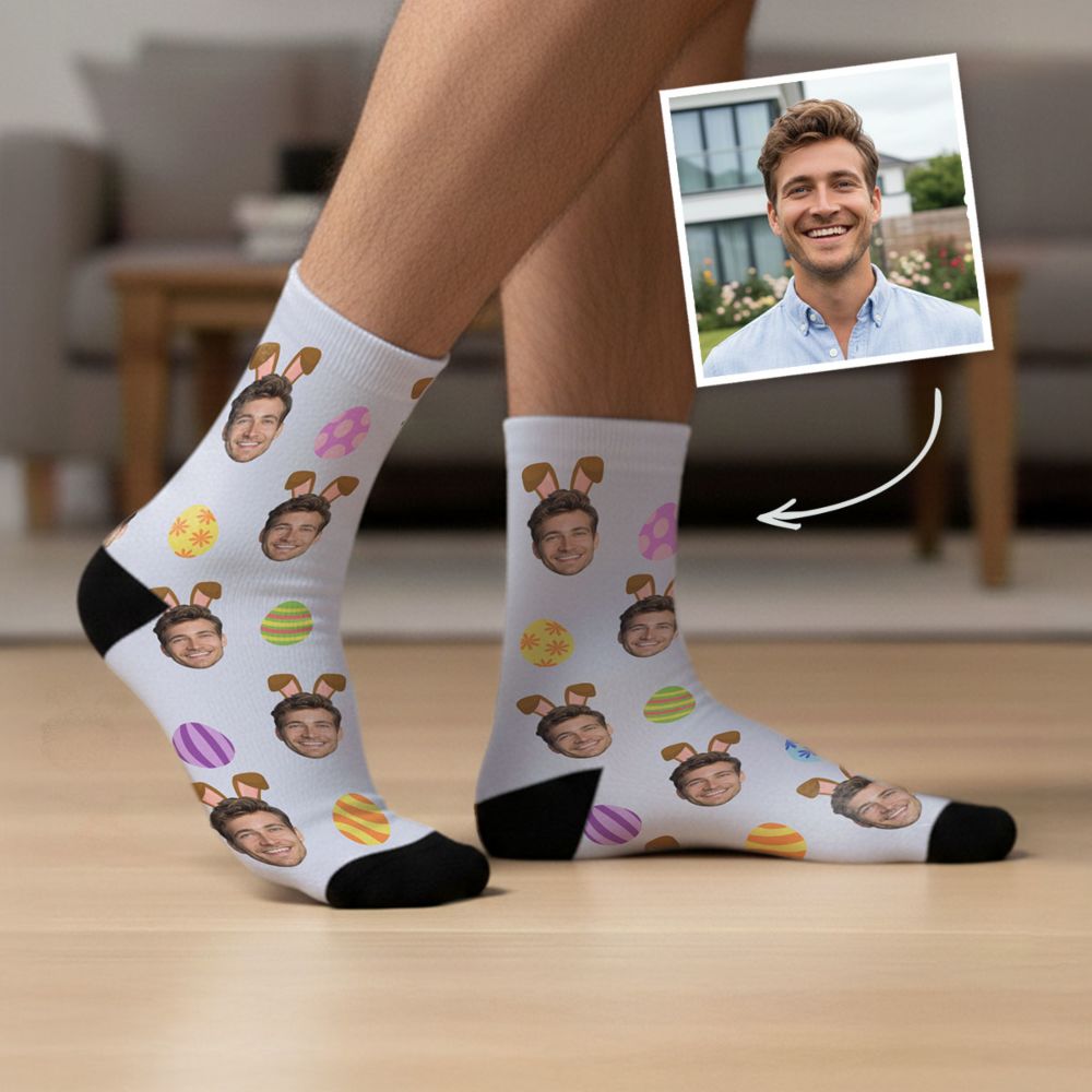 Calzini Personalizzati con Viso e Orecchie da Coniglio