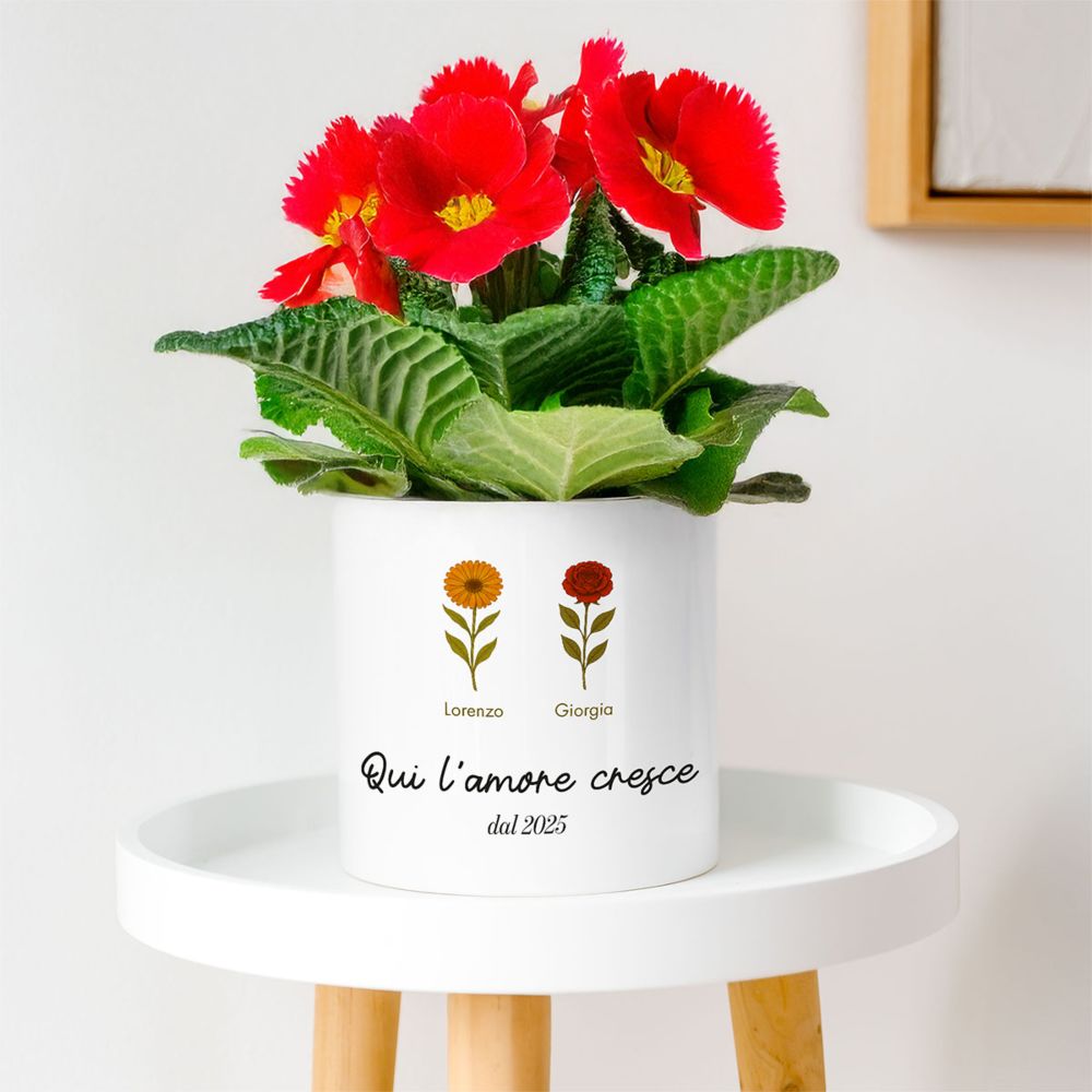 Vaso Personalizzato con Fiori di Nascita
