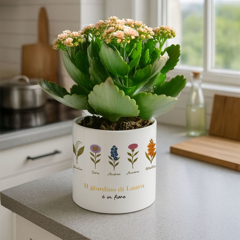 Vaso Personalizzato con Fiori di Nascita