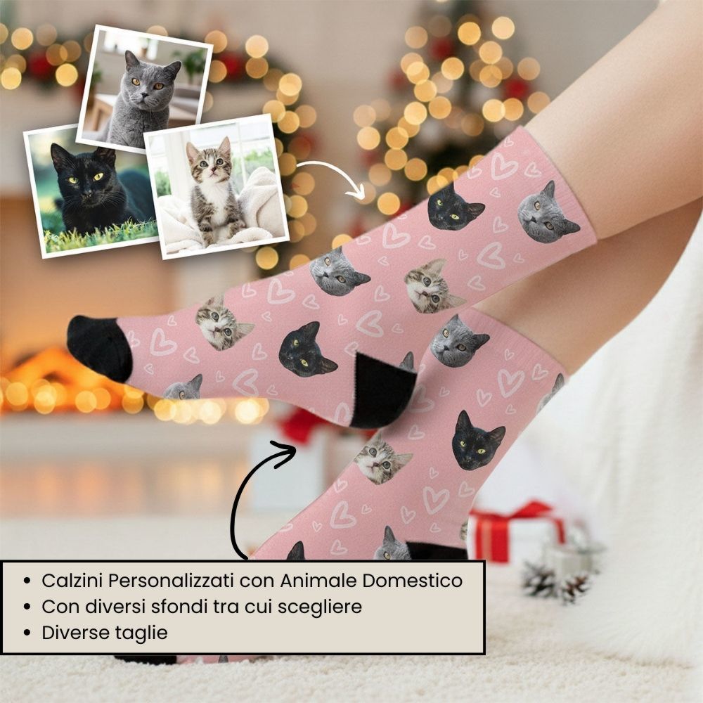 Set regalo calzini con animali domestici e portachiavi