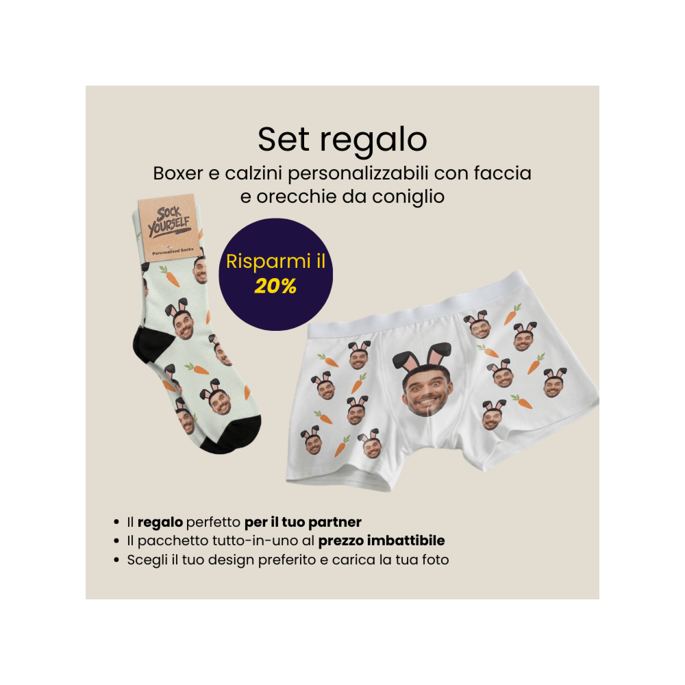 Set regalo calzini pasquali e boxer