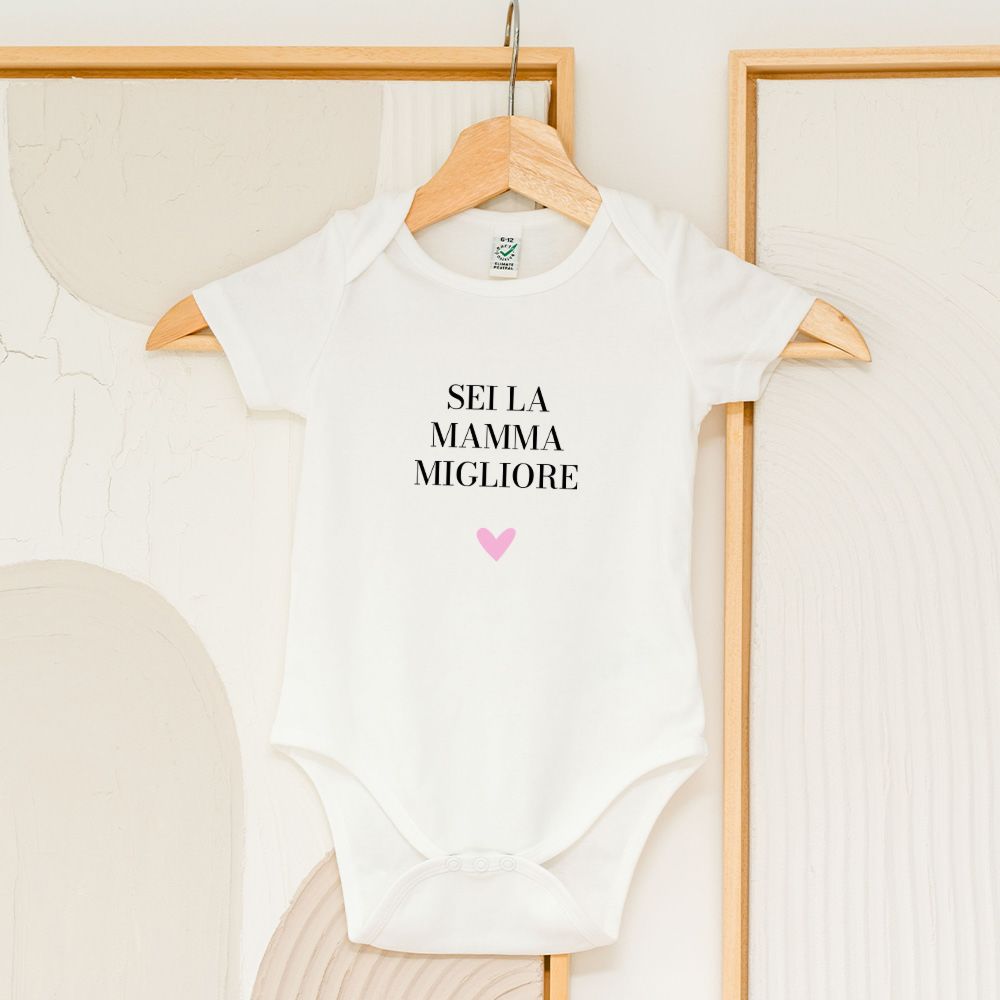 Body Neonato Personalizzato con Frase e Cuore