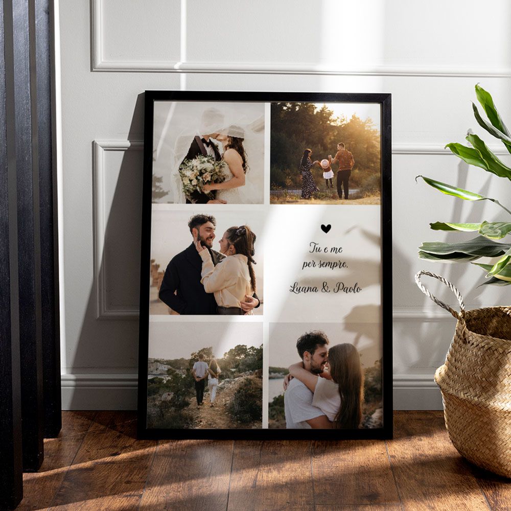 Poster Personalizzato con 5 Foto e Testo