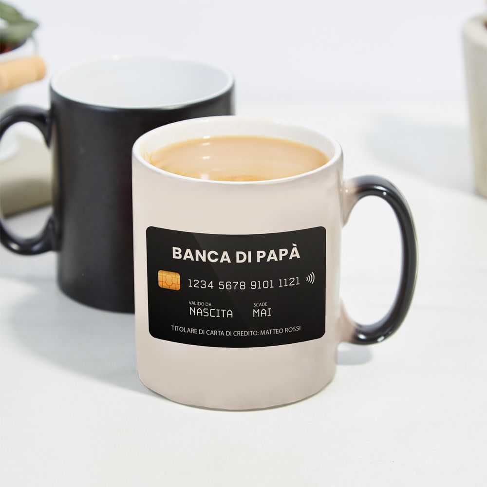 Tazza Personalizzata con Carta di Credito e Testo