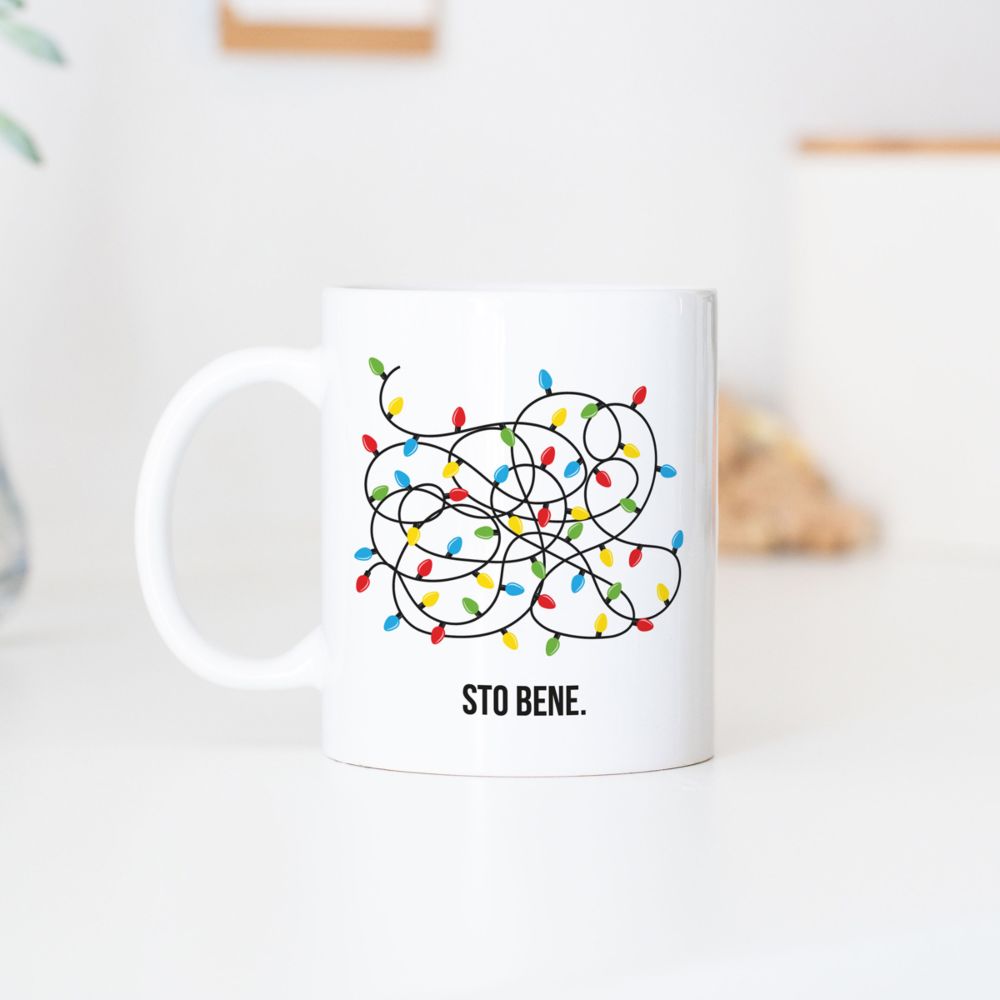 Tazza Personalizzata con Lucine di Natale e Testo