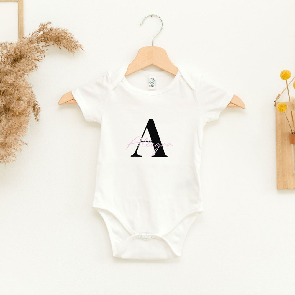 Body Neonato Personalizzato con Monogramma