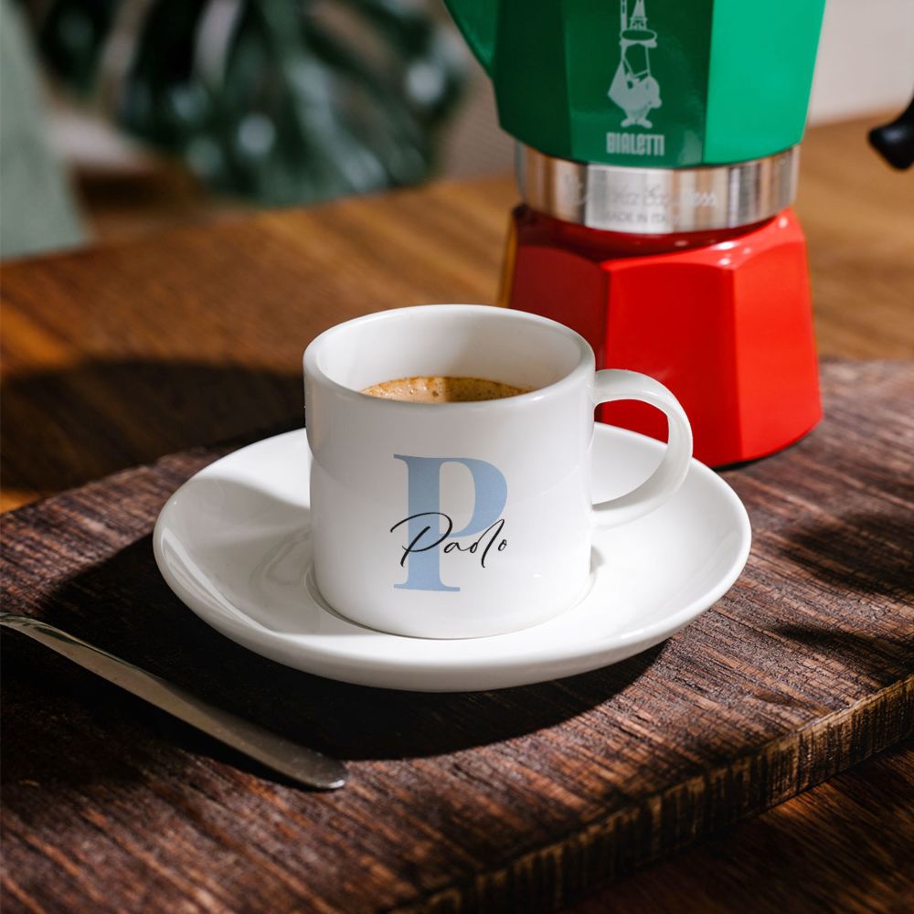 Tazzina da Caffè Personalizzata Set da 2 con Monogramma