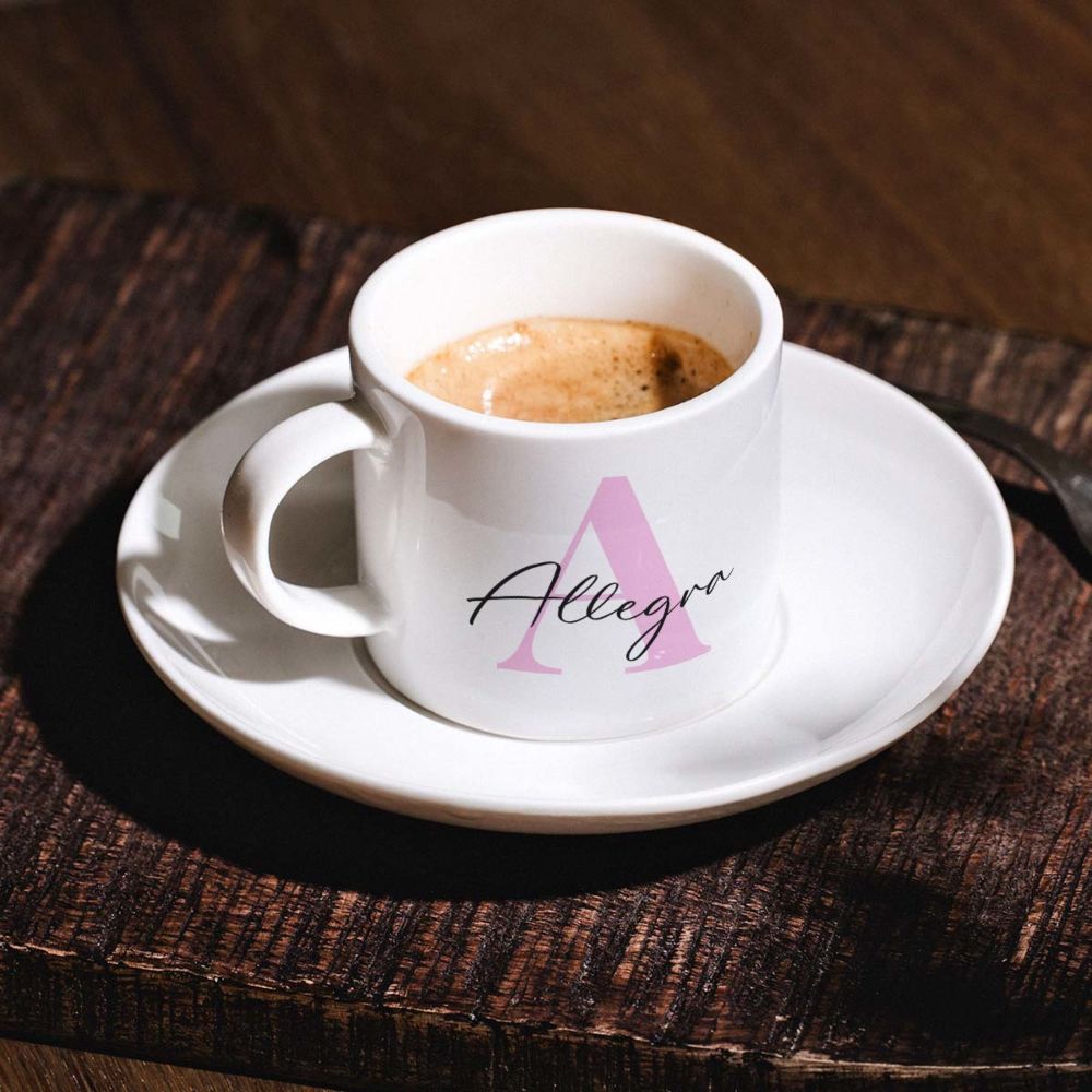 Tazzina da Caffè Personalizzata Set da 2 con Monogramma