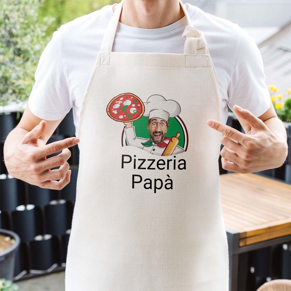 Grembiule da Cucina Personalizzato Pizzeria con Viso