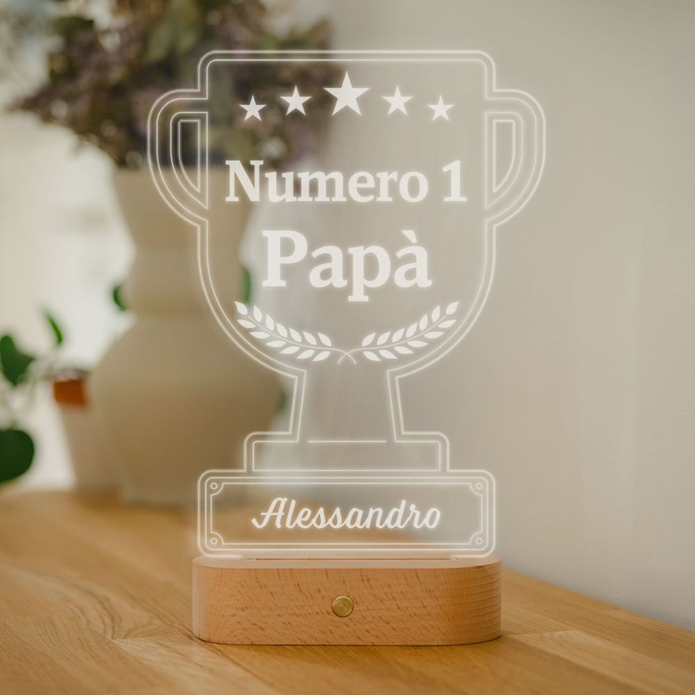 Lampada LED Personalizzata a Coppa con Testo