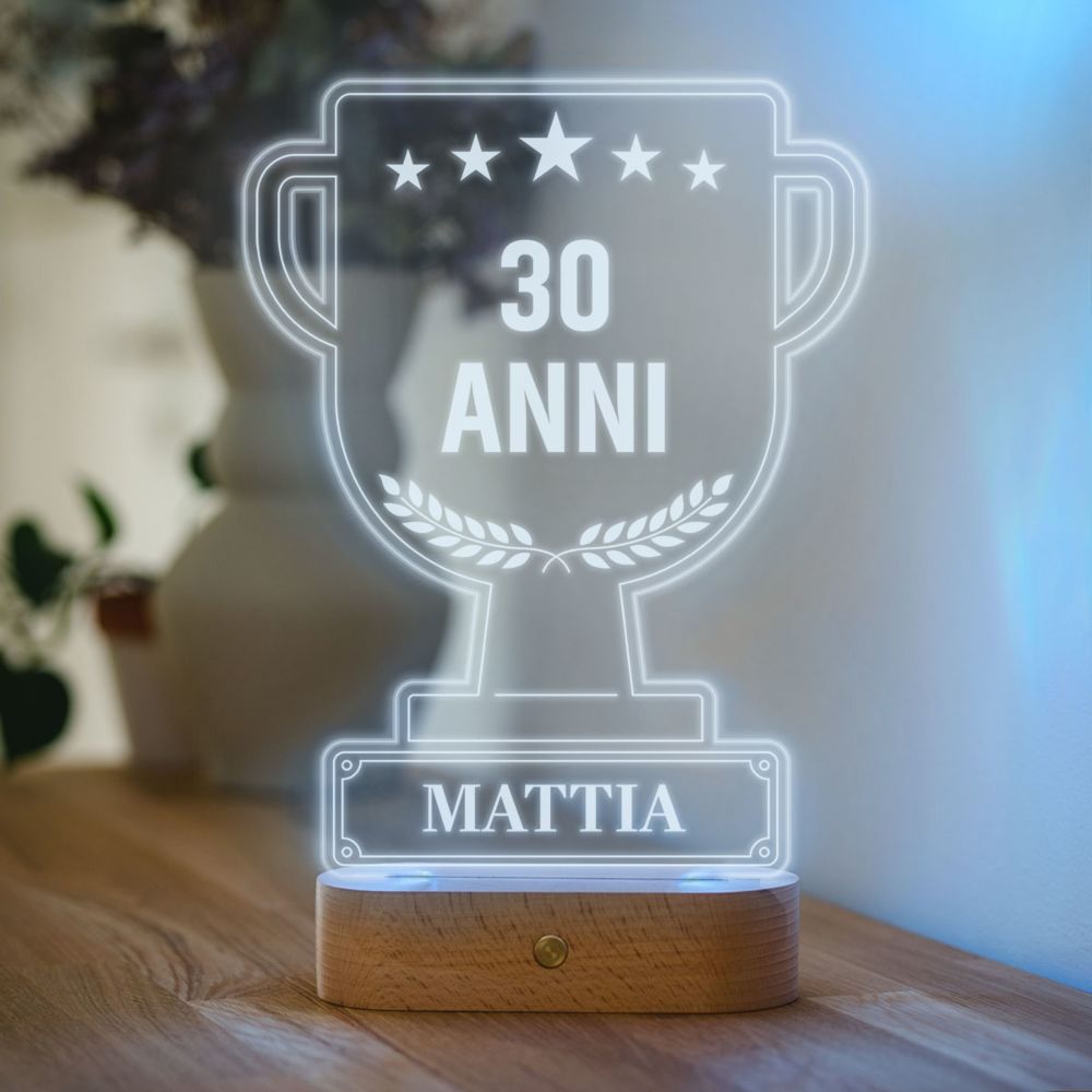 Lampada LED Personalizzata a Coppa con Testo
