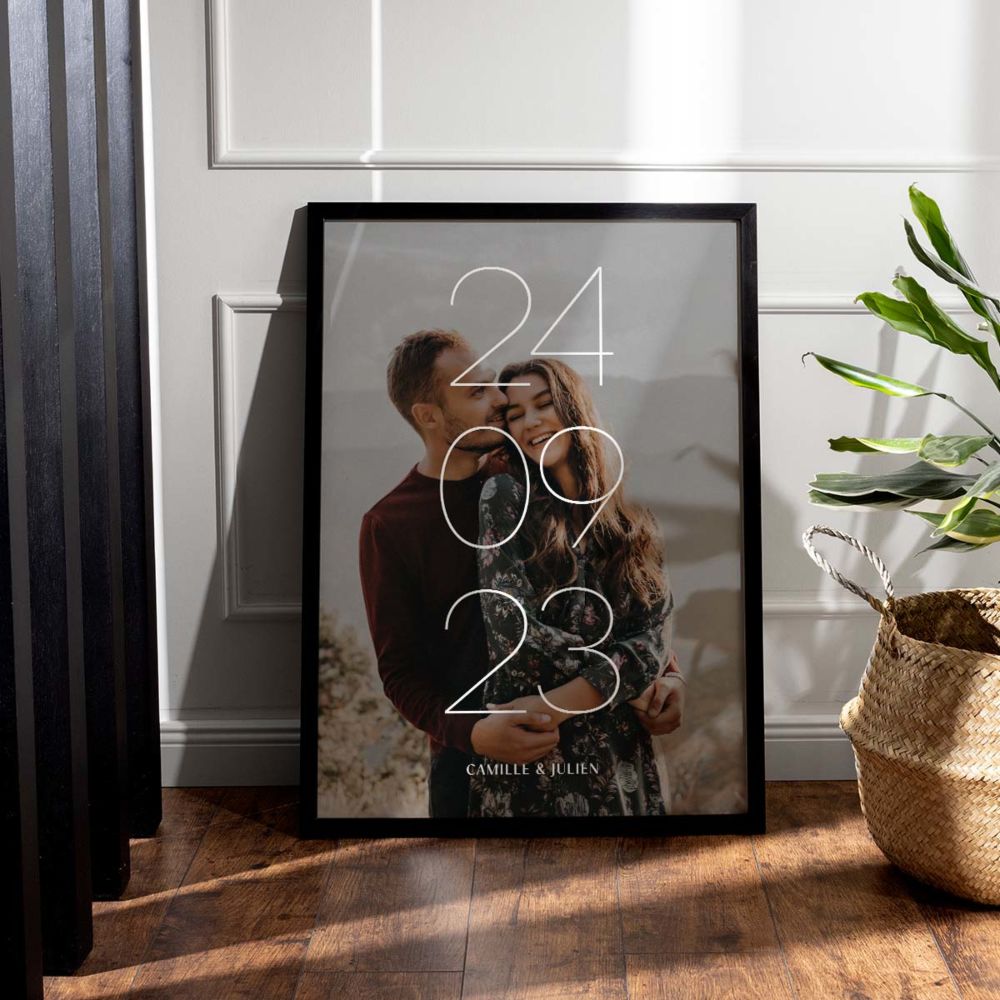 Personalisierbares Poster mit Datum und Namen