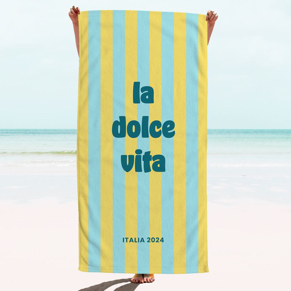 Telo Mare Personalizzato Vintage con Testo