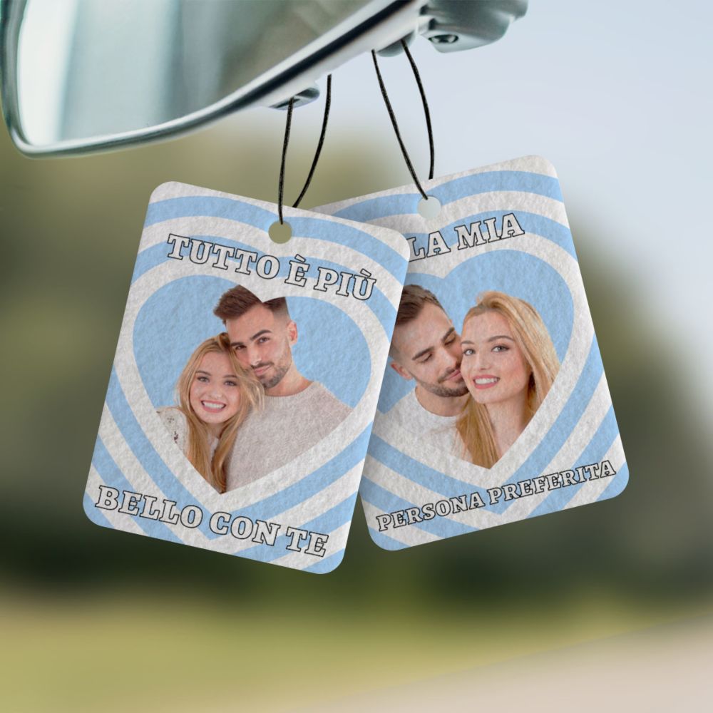 Profumatore Auto Personalizzato Vintage con Viso e Testo Set da 2