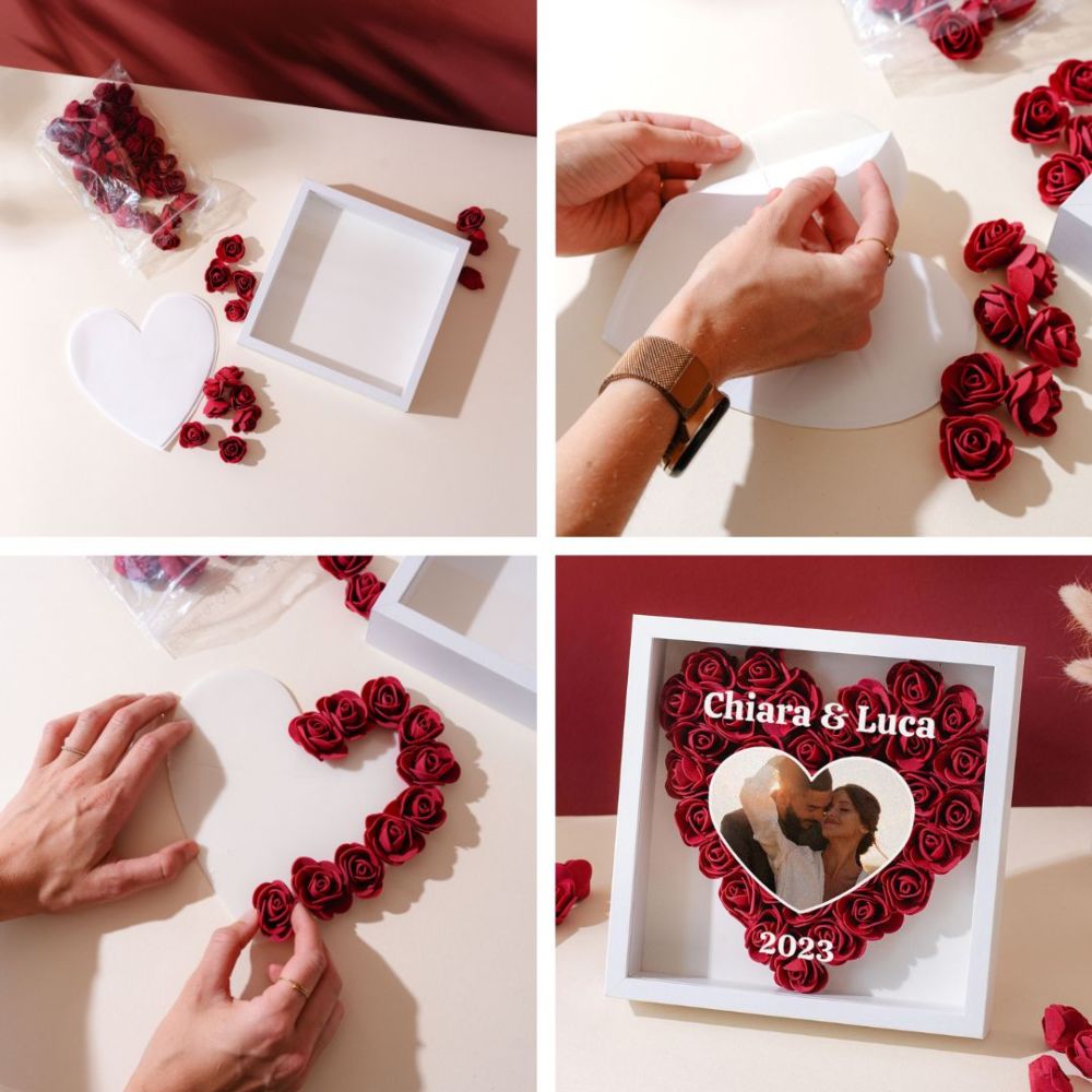 Scatola di Rose Personalizzata con Foto e Testo