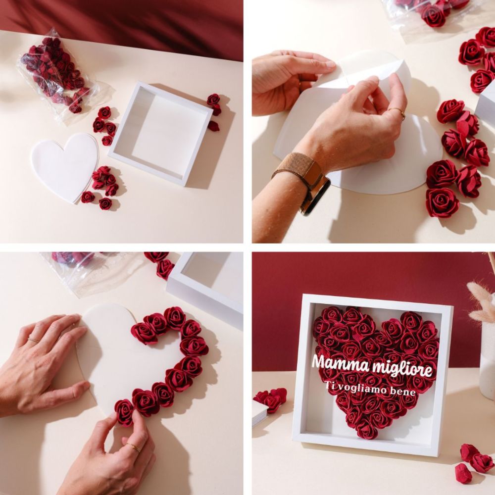 Scatola con Rose Personalizzata con Testo