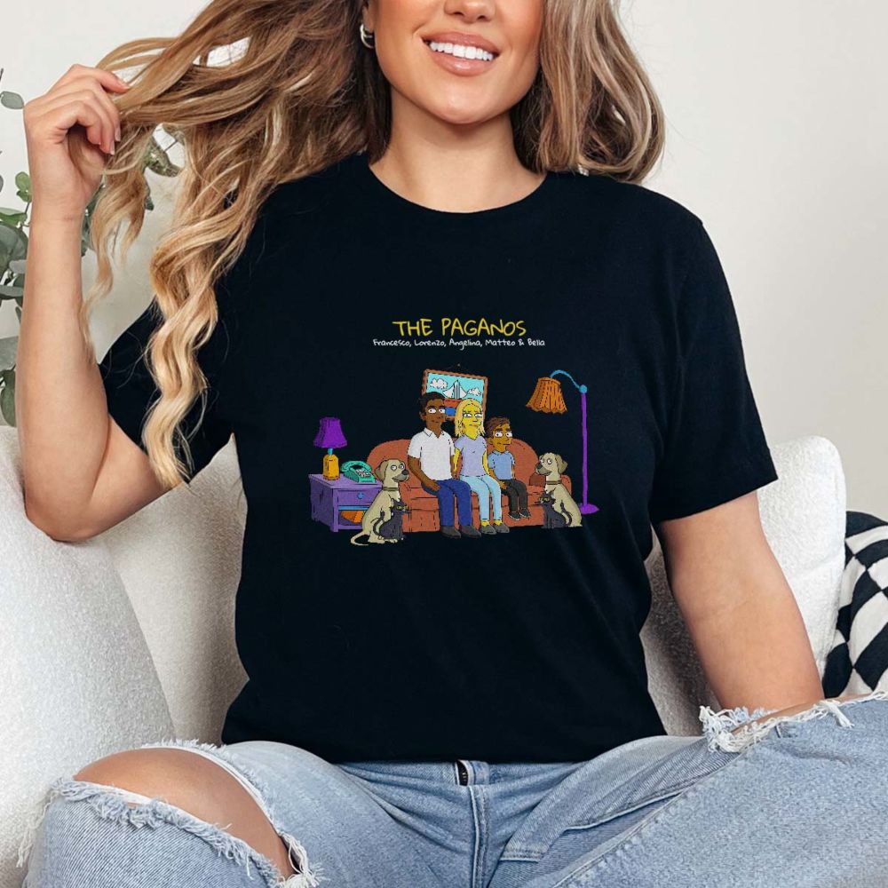 Maglietta Personalizzata - Illustrazione Famiglia Cartone Animato