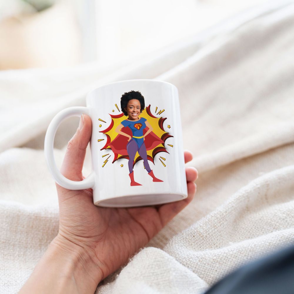 Tazza Supereroe Personalizzata con Faccia