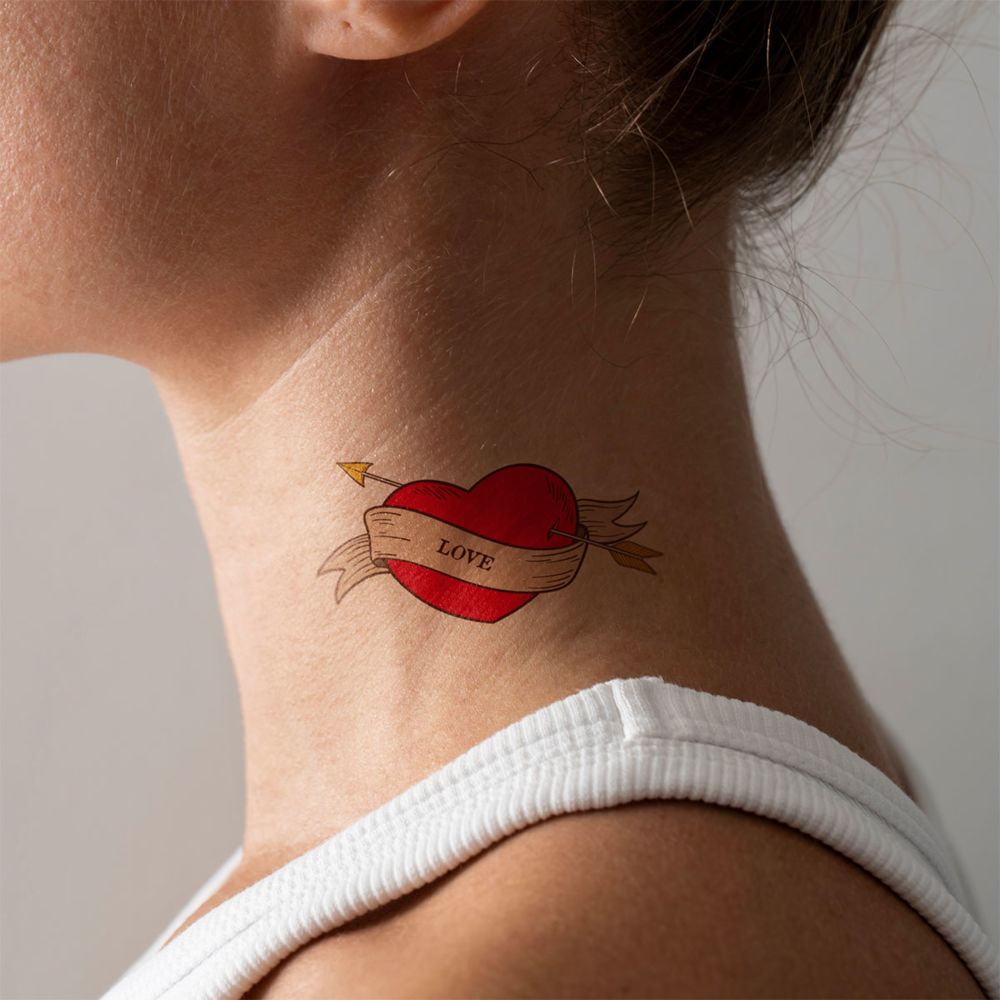 Set di 6 Tatuaggi Personalizzati con Disegni e Testo Retrò