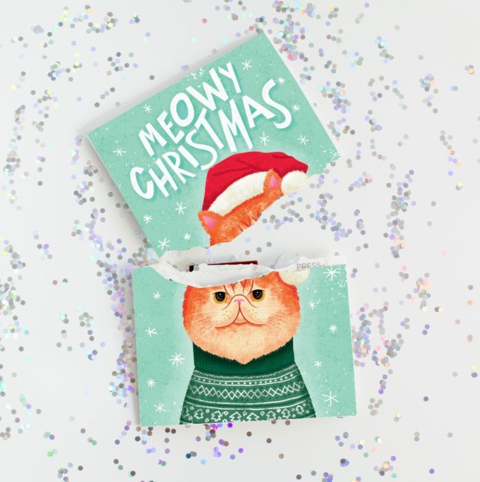 Il Biglietto di Natale con Miagolio Infinito