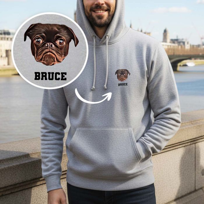 Felpa con Cappuccio Personalizzata con Animale domestico in stile Fumetto