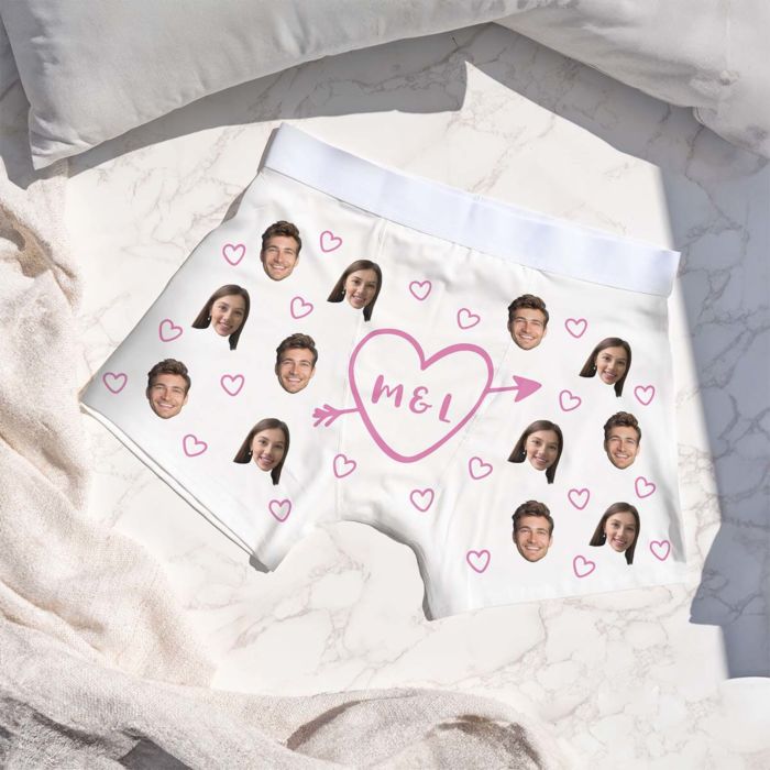Boxer Personalizzati con Cuore e Iniziali