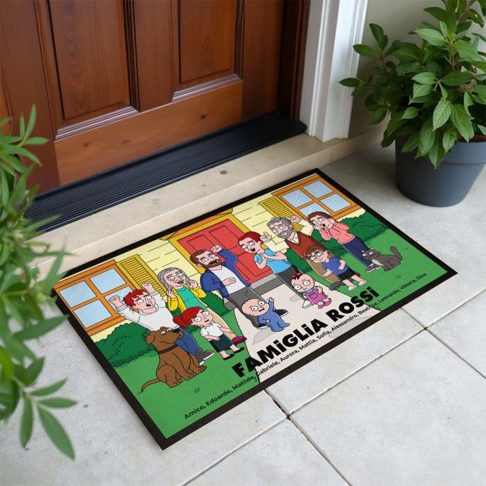 Zerbino Personalizzato con Illustrazione Famiglia Serie Animata