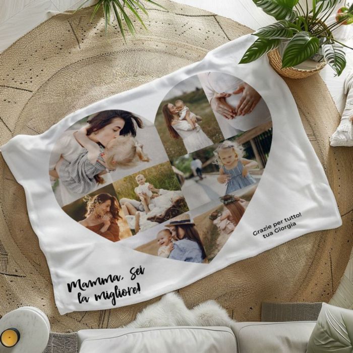 Copertina Personalizzata con Foto a Cuore e Testo