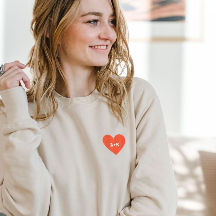 Felpa Personalizzata con Cuore e Iniziali