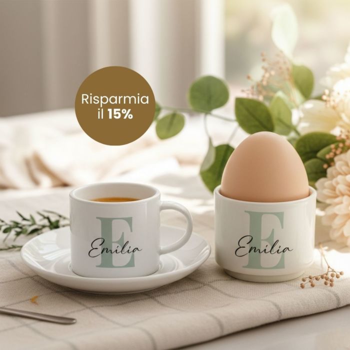 Set regalo portauova e tazzina da espresso set da 2