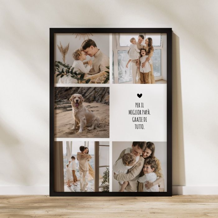 Poster Personalizzato con 5 Foto e Testo