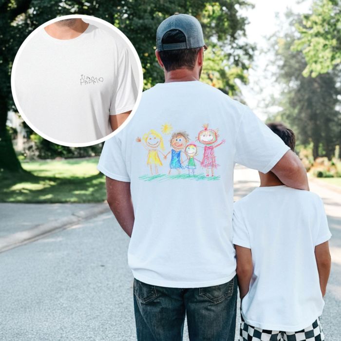 Maglietta Personalizzata con Disegno dei Bambini fronte e retro