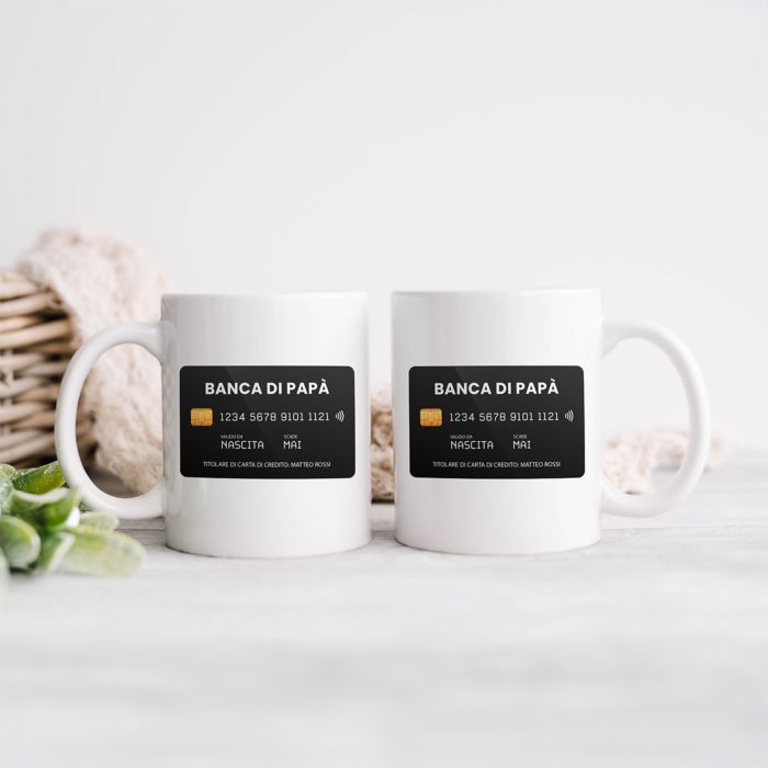 Tazza Personalizzata con Carta di Credito e Testo