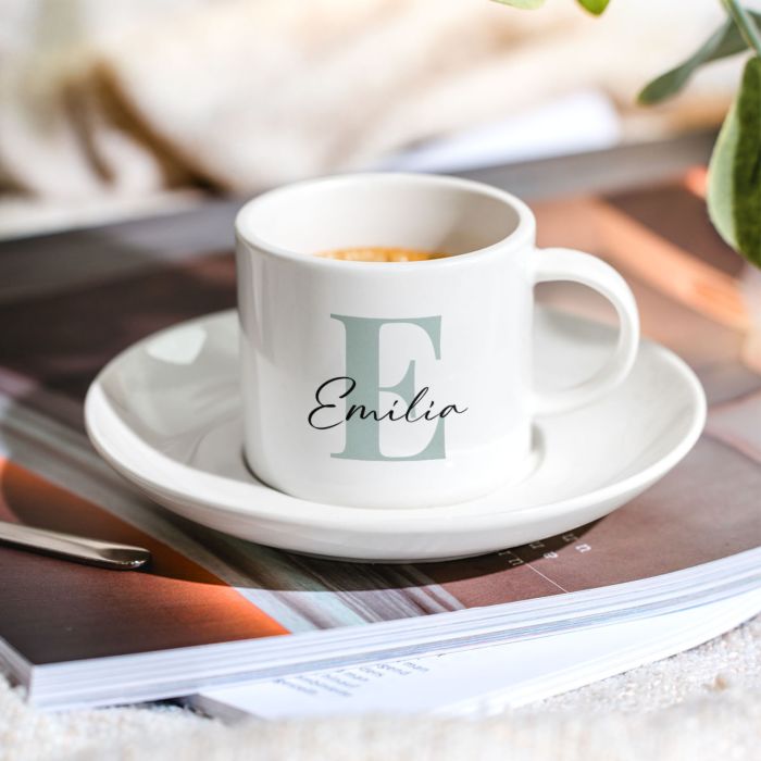 Tazzina da Caffè Personalizzata Set da 2 con Monogramma