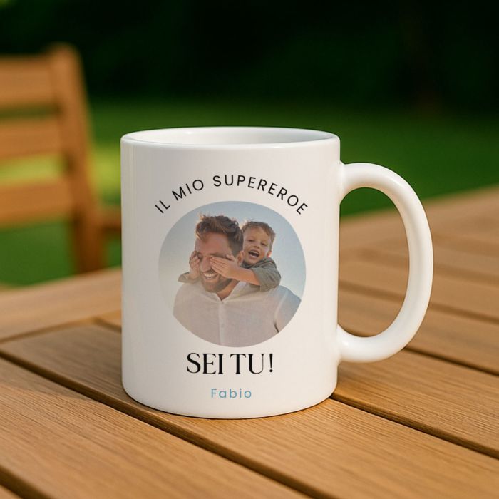 Tazza Personalizzata con Foto e 3 Righe