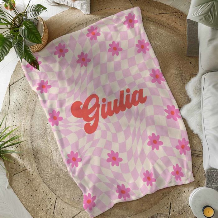 Coperta Personalizzata con Sfondo Vintage e Nome