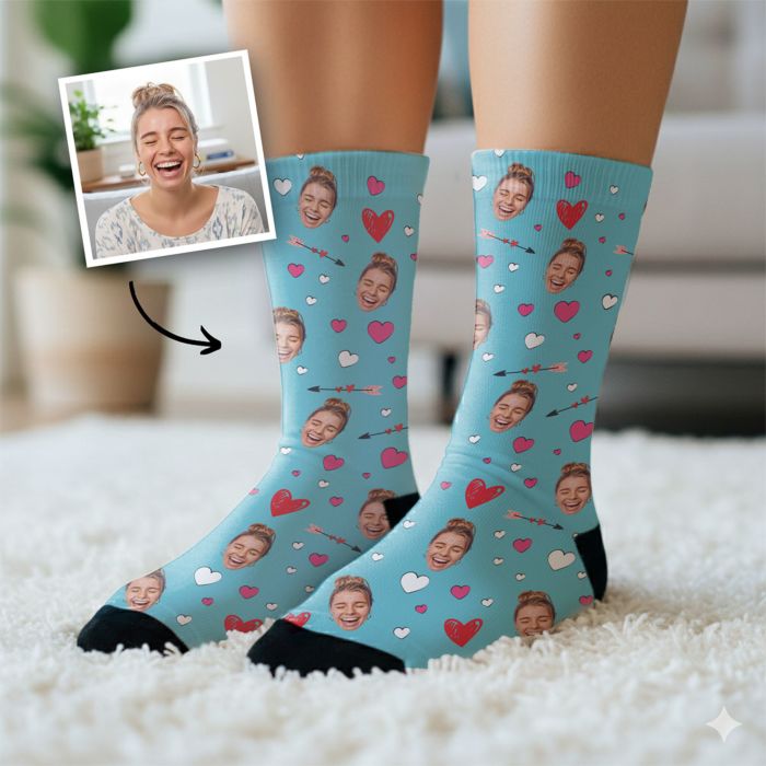 Calzini Personalizzati con Faccia e Sfondi Romantici